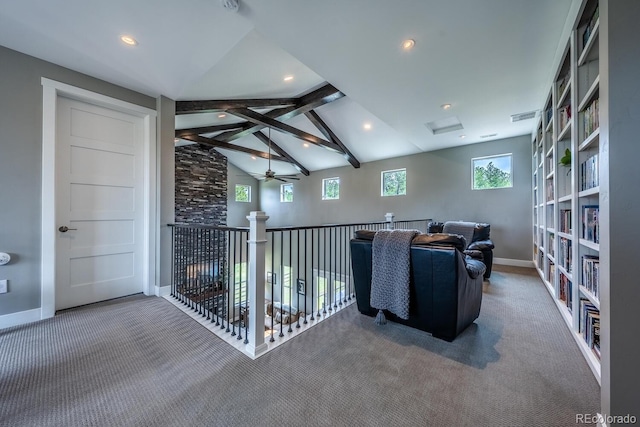 230 S Big Meadow Trl, Franktown, CO 80116 - carpeted living room with plenty of natural light, recessed lighting, baseboards, and a ceiling fan