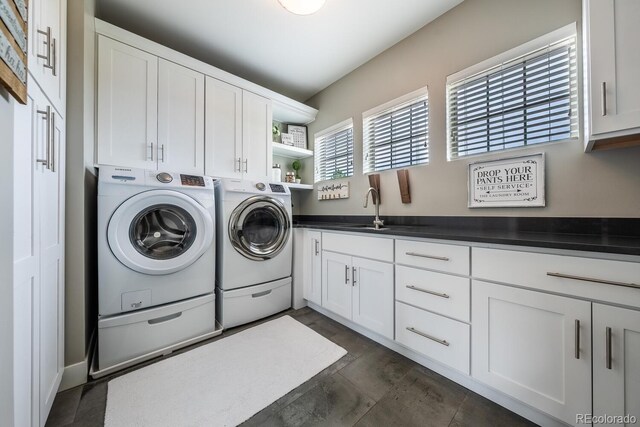 230 S Big Meadow Trl, Franktown, CO 80116 - washroom with independent washer and dryer and cabinet space