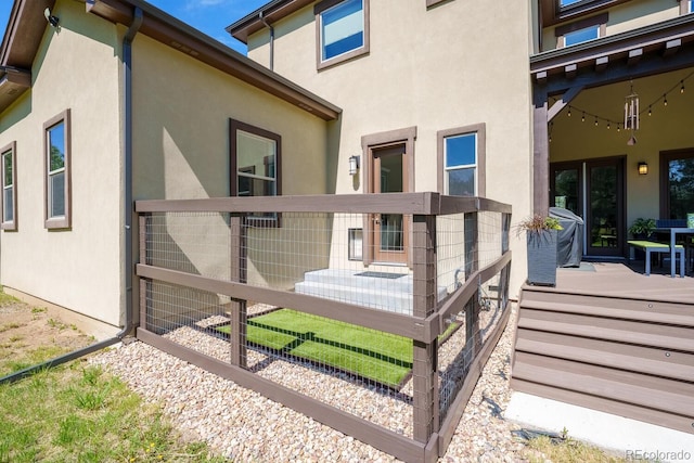 230 S Big Meadow Trl, Franktown, CO 80116 - wooden deck with area for grilling