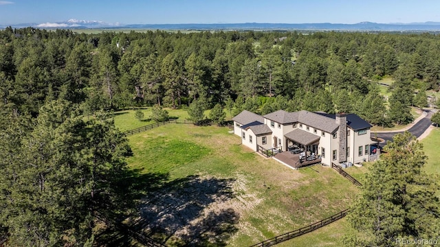230 S Big Meadow Trl, Franktown, CO 80116 - aerial view of property and surrounding area with a heavily wooded area