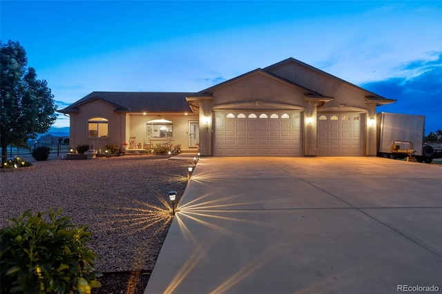 view of front facade with a garage