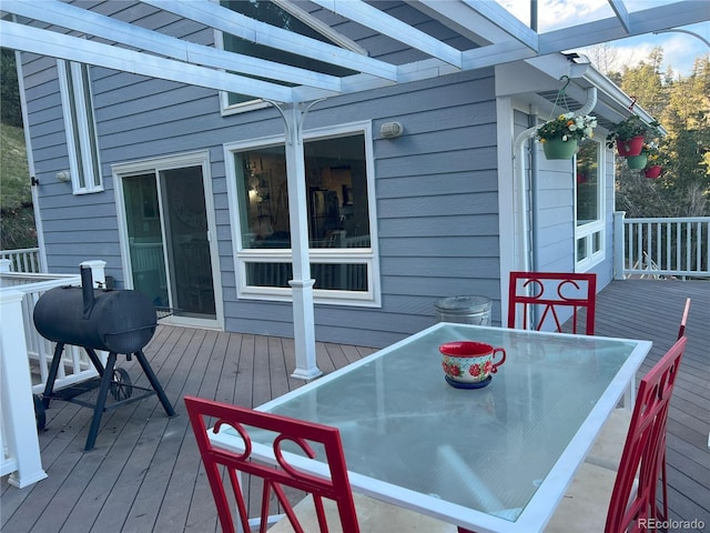 137 Bob Cat Trl, Bailey, CO 80421 - wooden terrace featuring outdoor dining area