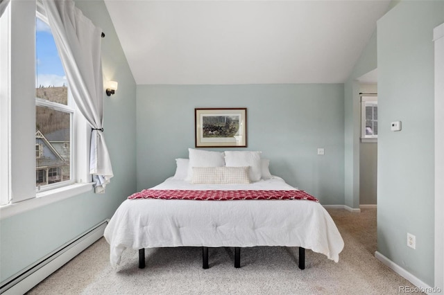 45 Bridge St, Breckenridge, CO 80424 - carpeted bedroom featuring baseboard heating, lofted ceiling, and baseboards