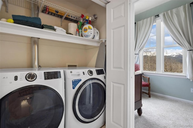 45 Bridge St, Breckenridge, CO 80424 - washroom with washing machine and clothes dryer, carpet flooring, and baseboards