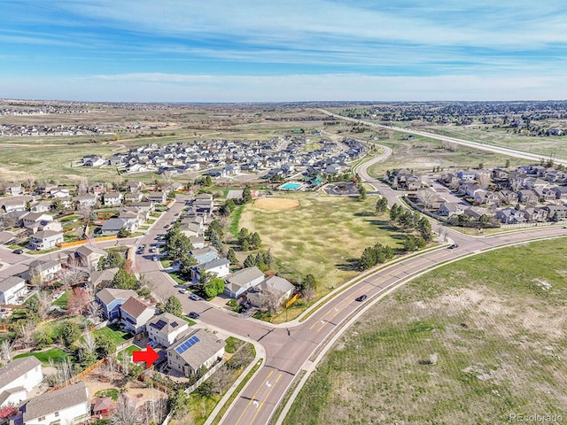 bird's eye view with a residential view