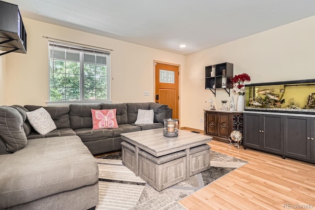 676 Hedgerow Way, Brighton, CO 80601 - living room featuring light wood-type flooring and recessed lighting