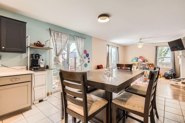 676 Hedgerow Way, Brighton, CO 80601 - dining area featuring plenty of natural light, light tile patterned floors, and a ceiling fan