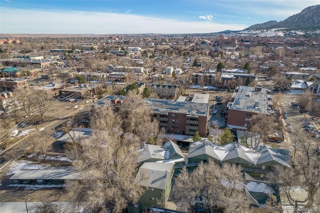 1830 22nd St Unit 16, Boulder, CO 80302 - aerial view of property and surrounding area featuring a mountain backdrop