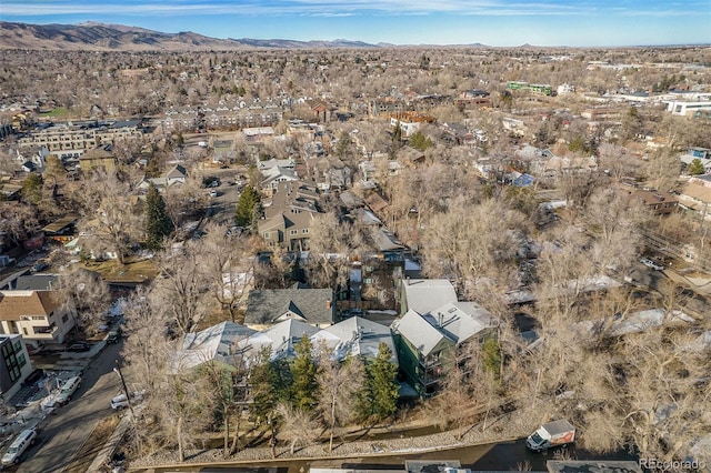 1830 22nd St Unit 16, Boulder, CO 80302 - aerial view of property's location with nearby suburban area and a mountain backdrop