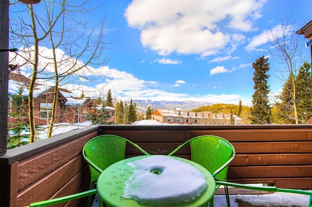 balcony with a mountain view
