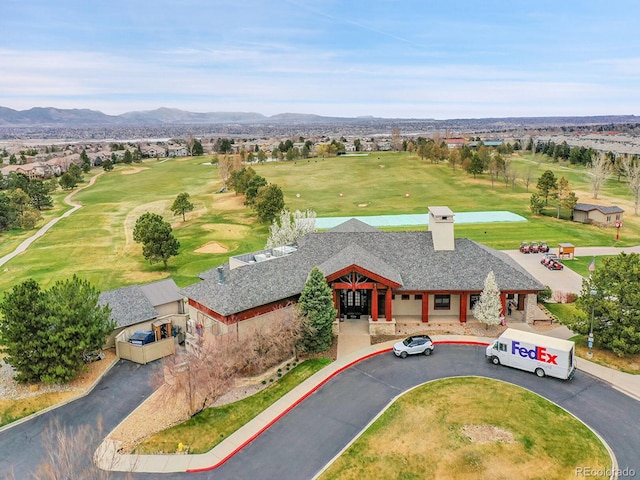 2571 Hunters Pl, Highlands Ranch, CO 80129 - birds eye view of property with a mountain view