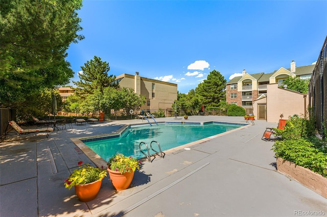 view of pool with a patio