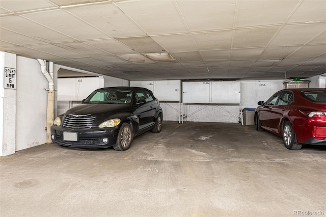 view of garage