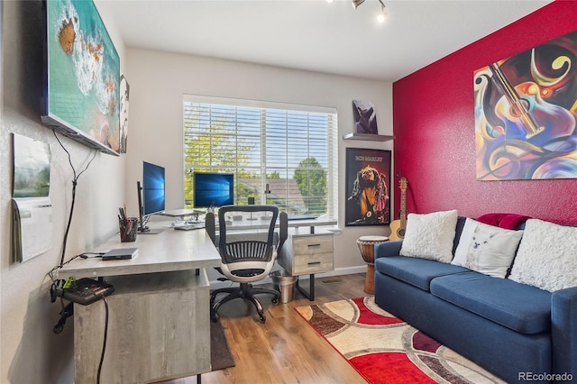 2933 Central Park Blvd, Denver, CO 80238 - office area with wood finished floors and baseboards