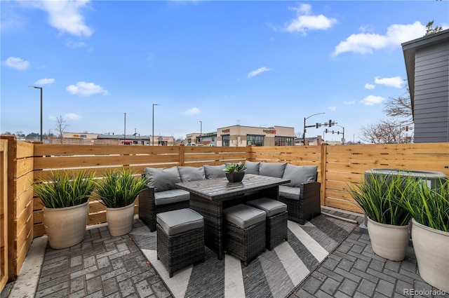 view of patio / terrace with an outdoor living space