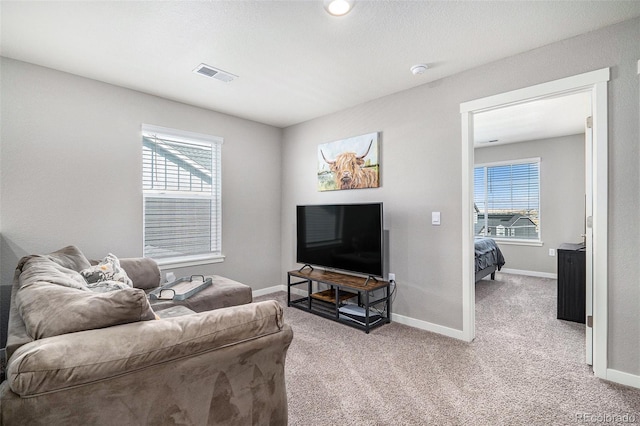 view of carpeted living room