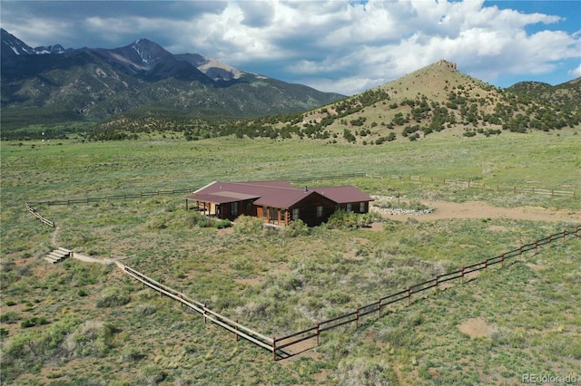 mountain view with a rural view