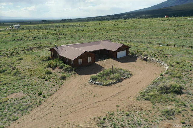 drone / aerial view with a rural view