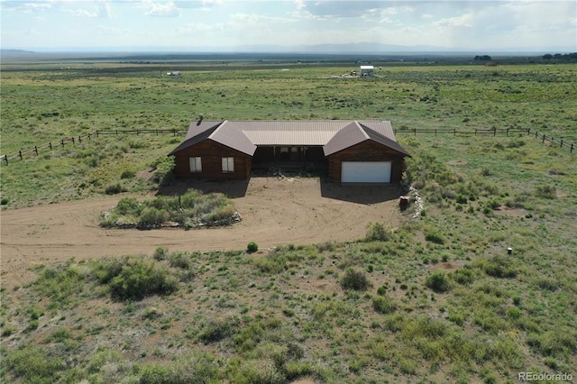 bird's eye view with a rural view