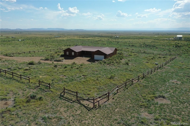 bird's eye view with a rural view