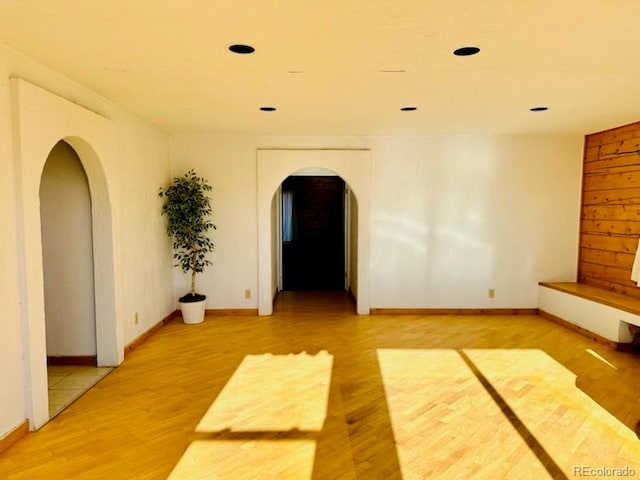 empty room featuring light hardwood / wood-style flooring