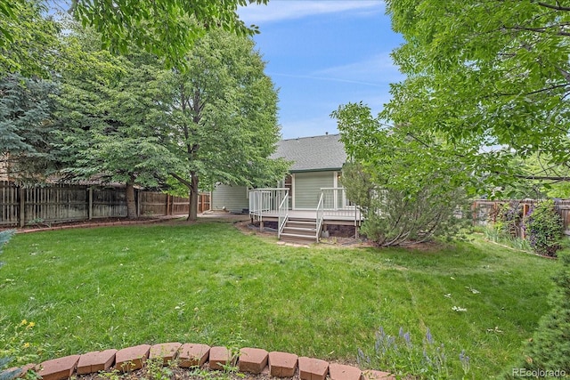 9406 Troon Village Way, Lone Tree, CO 80124 - fenced backyard with a wooden deck