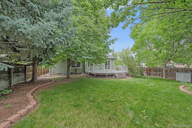 9406 Troon Village Way, Lone Tree, CO 80124 - fenced backyard with a wooden deck