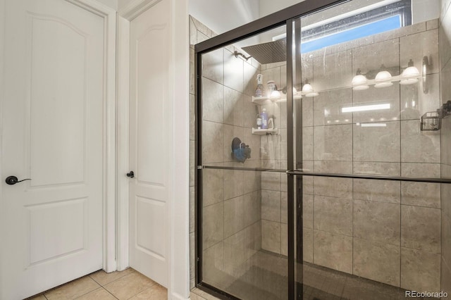 21376 E Union Pl, Aurora, CO 80015 - bathroom featuring tile patterned floors and a shower stall
