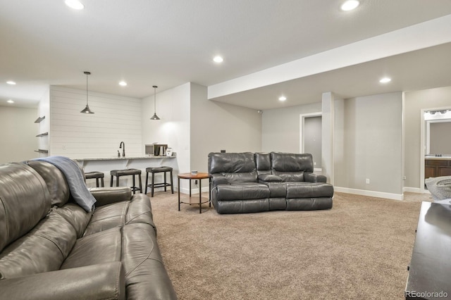 21376 E Union Pl, Aurora, CO 80015 - living area with carpet floors, recessed lighting, and baseboards