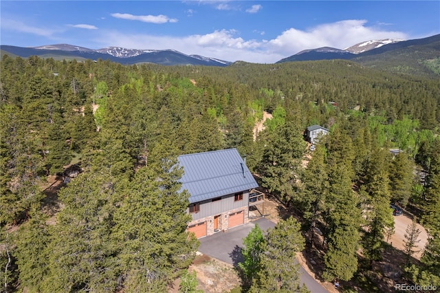 715 Clark Rd, Bailey, CO 80421 - aerial view of property and surrounding area featuring a mountainous background