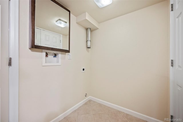 laundry area with washer hookup, light tile patterned floors, and hookup for an electric dryer