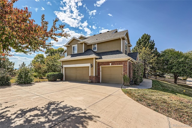 view of front of property featuring a garage