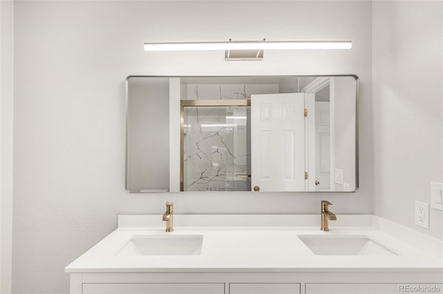10591 Hyacinth St, Highlands Ranch, CO 80129 - full bath featuring double vanity and a marble finish shower