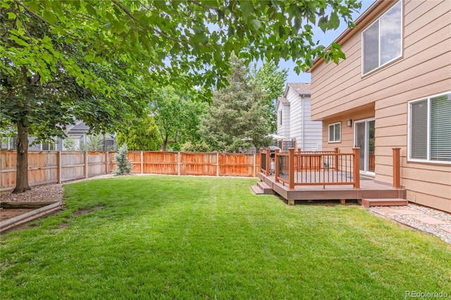 10591 Hyacinth St, Highlands Ranch, CO 80129 - view of yard featuring a deck