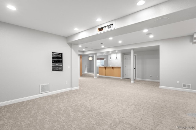 interior space featuring recessed lighting and visible vents