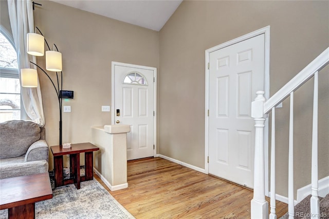 foyer with hardwood / wood-style floors