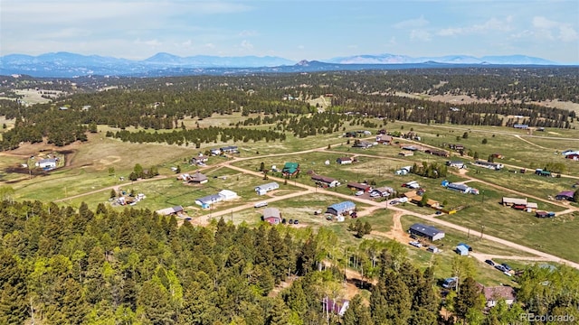 86 Will Stutley Dr, Divide, CO 80814 - aerial overview of property's location featuring a mountainous background and a heavily wooded area