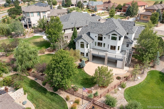 aerial view featuring a residential view