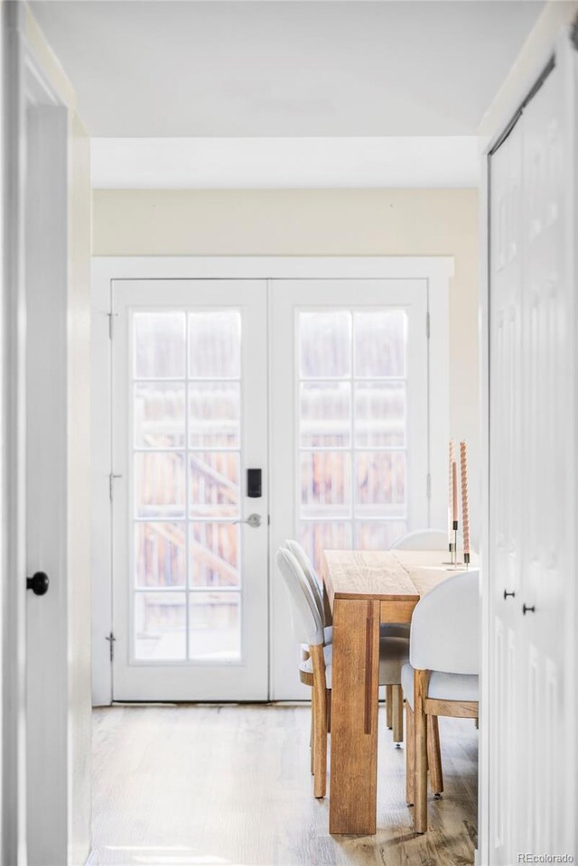 dining area with french doors