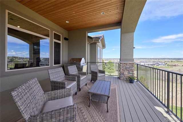 balcony with area for grilling
