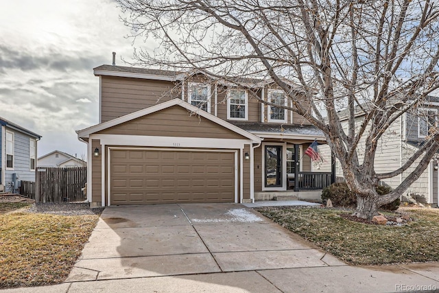 view of property featuring a garage