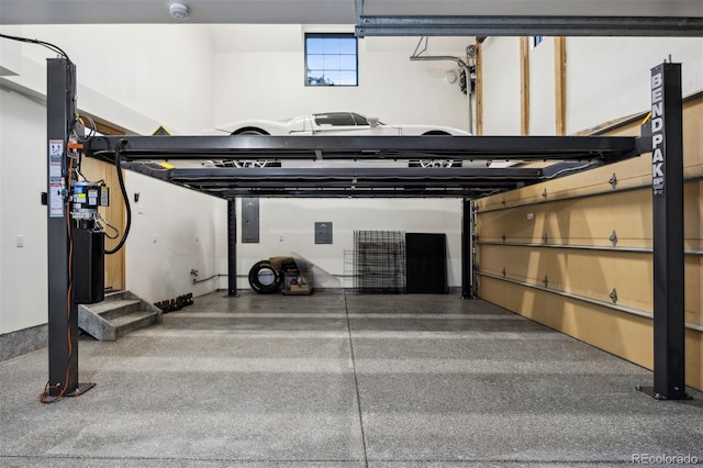 garage featuring electric panel