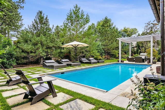 view of pool with a pergola