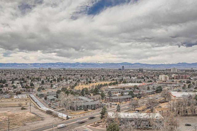 aerial view featuring a mountain view