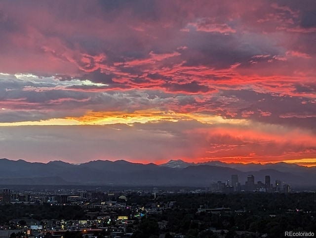 mountain view with a city view