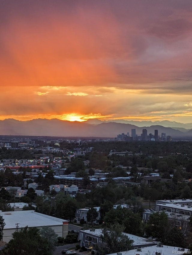 property's view of city featuring a mountain view