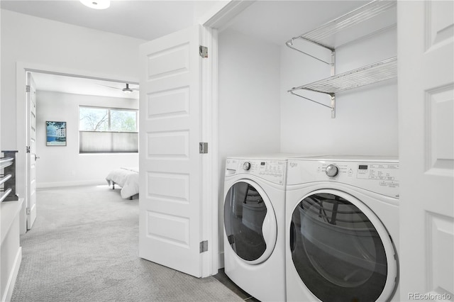 12497 W Virginia Ave, Lakewood, CO 80228 - laundry area with washing machine and dryer, carpet floors, and baseboards