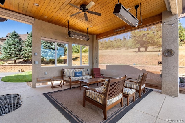 view of patio / terrace featuring an outdoor living space and ceiling fan