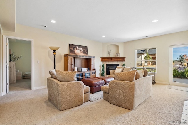 view of carpeted living room