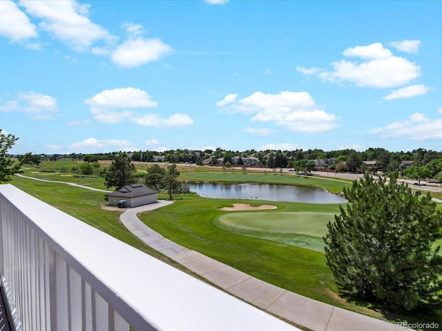 9323 Notts Ct, Lone Tree, CO 80124 - view of home's community with a water view, golf course view, and a lawn